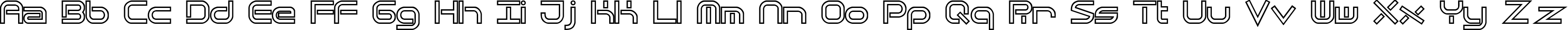 Пример написания английского алфавита шрифтом Quantum Flat Hollow BRK