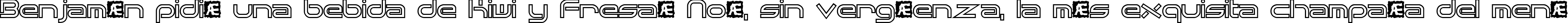Пример написания шрифтом Quantum Flat Hollow BRK текста на испанском