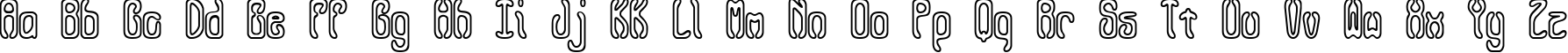 Пример написания английского алфавита шрифтом Queasy Outline BRK