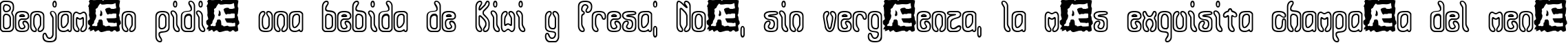 Пример написания шрифтом Queasy Outline BRK текста на испанском