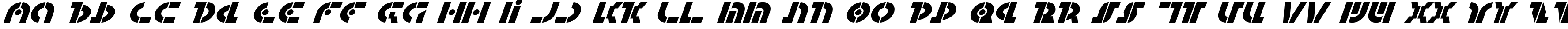 Пример написания английского алфавита шрифтом Questlok Italic