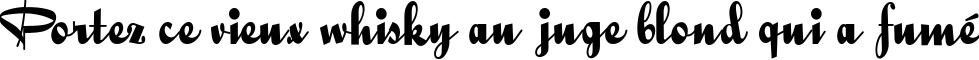 Пример написания шрифтом QuigleyWiggly текста на французском
