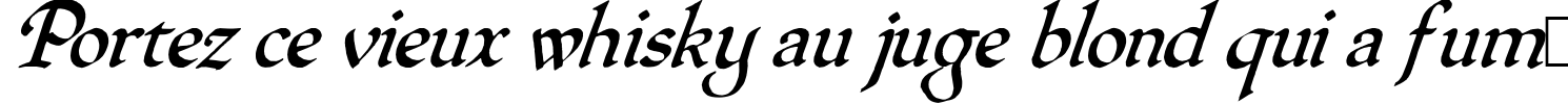 Пример написания шрифтом QuillOblique текста на французском