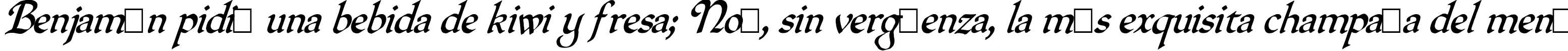 Пример написания шрифтом QuillOblique текста на испанском