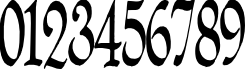 Пример написания цифр шрифтом QuillPerpendicularCondensed