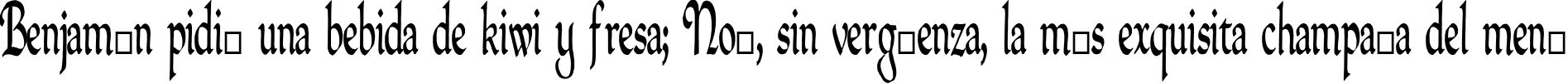 Пример написания шрифтом QuillPerpendicularCondensed текста на испанском