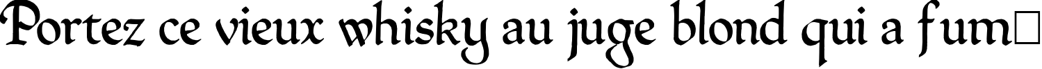 Пример написания шрифтом QuillPerpendicularRegular текста на французском