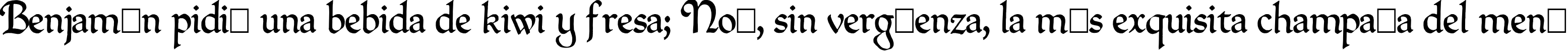 Пример написания шрифтом QuillPerpendicularRegular текста на испанском