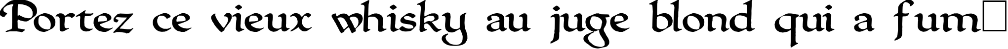 Пример написания шрифтом QuillPerpendicularWide текста на французском