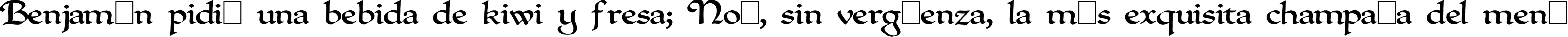 Пример написания шрифтом QuillPerpendicularWide текста на испанском