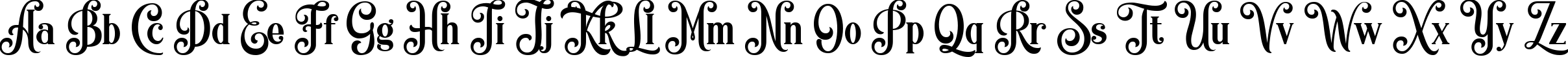 Пример написания английского алфавита шрифтом Quiska