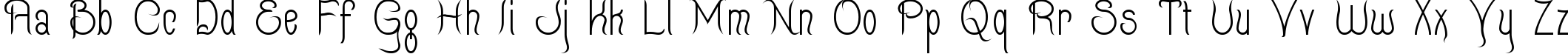 Пример написания английского алфавита шрифтом Quixotte