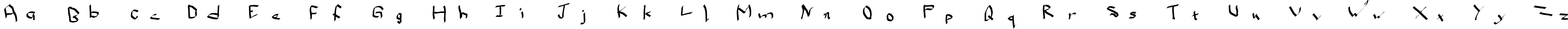 Пример написания английского алфавита шрифтом Qwikscribble Normal