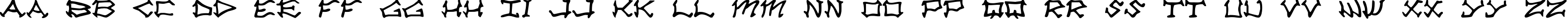 Пример написания английского алфавита шрифтом Rad Zad