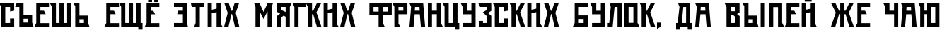 Пример написания шрифтом Radiys TYGRA текста на русском