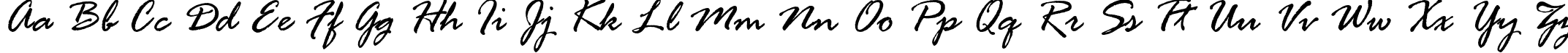 Пример написания английского алфавита шрифтом Rage Italic