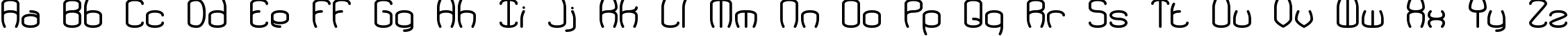 Пример написания английского алфавита шрифтом Redundant BRK