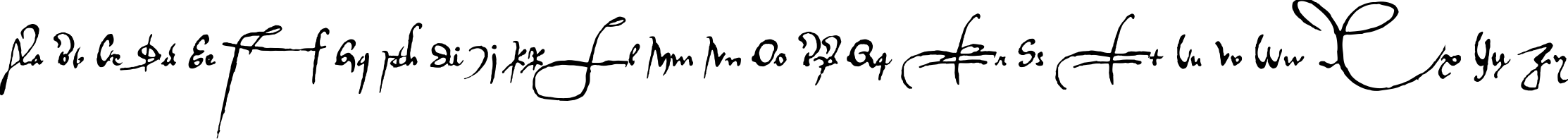 Пример написания английского алфавита шрифтом RegalloAPlaya