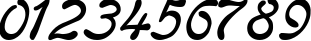 Пример написания цифр шрифтом Regina Kursiv Italic