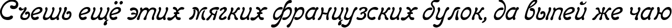 Пример написания шрифтом Regina Kursiv Italic текста на русском