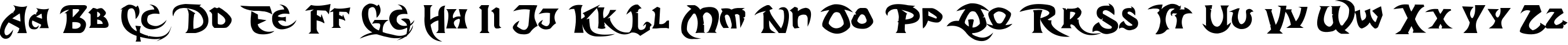 Пример написания английского алфавита шрифтом Dark Crystal Script