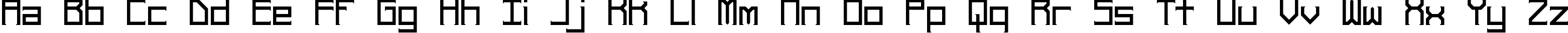 Пример написания английского алфавита шрифтом Rehearsal Point BRK
