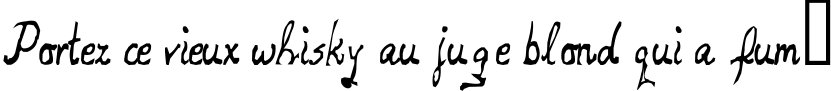 Пример написания шрифтом Relaxed текста на французском