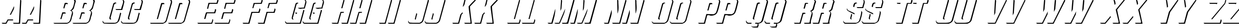 Пример написания английского алфавита шрифтом Relief Grotesk Italic