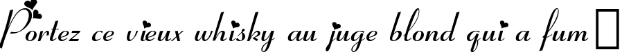 Пример написания шрифтом Ribbon Heart текста на французском
