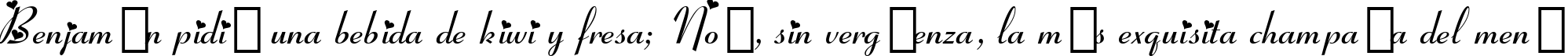 Пример написания шрифтом Ribbon Heart текста на испанском