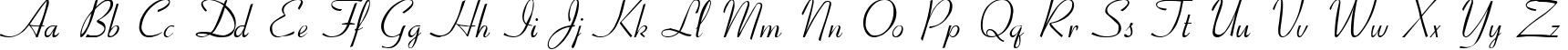 Пример написания английского алфавита шрифтом Ribbon