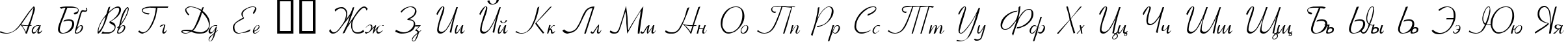 Пример написания русского алфавита шрифтом Ribbon