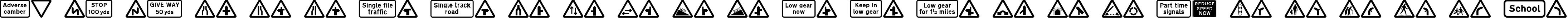 Пример написания английского алфавита шрифтом Road Caution Signs UK Part 1
