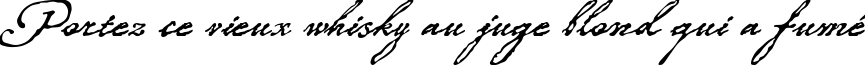 Пример написания шрифтом Roanoke Script текста на французском
