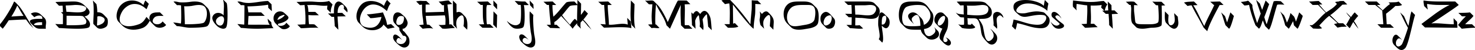 Пример написания английского алфавита шрифтом RoboKoz