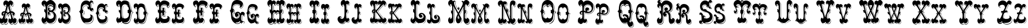 Пример написания английского алфавита шрифтом Rochester