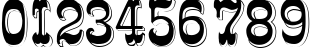 Пример написания цифр шрифтом Rochester