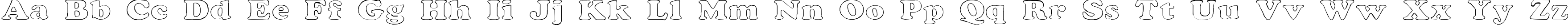 Пример написания английского алфавита шрифтом Rockletter Transparent
