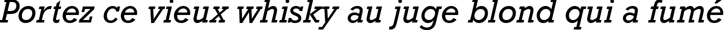 Пример написания шрифтом Rockwell Italic текста на французском