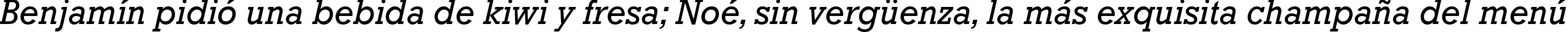 Пример написания шрифтом Rockwell Italic текста на испанском