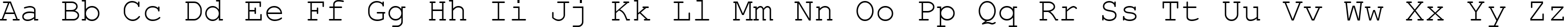 Пример написания английского алфавита шрифтом Rod