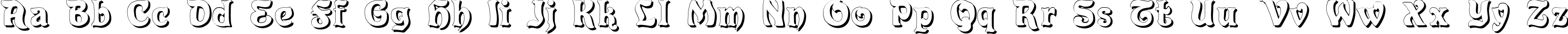 Пример написания английского алфавита шрифтом Roland Shadow