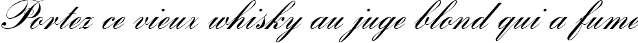 Пример написания шрифтом Romantica script текста на французском