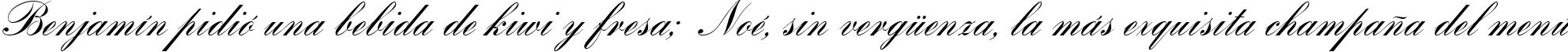 Пример написания шрифтом Romantica script текста на испанском