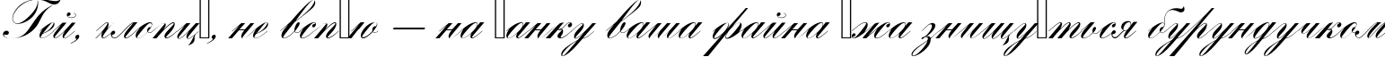 Пример написания шрифтом Romantica script текста на украинском
