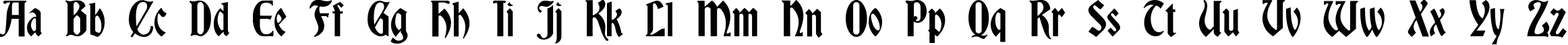 Пример написания английского алфавита шрифтом Romwall