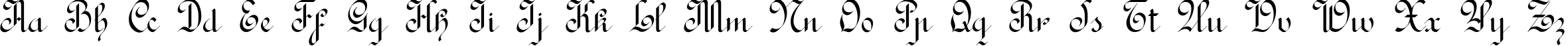 Пример написания английского алфавита шрифтом Rondo AncientOne