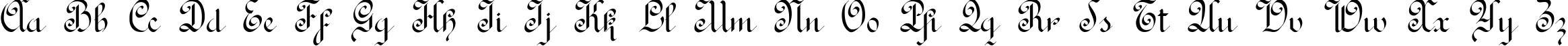 Пример написания английского алфавита шрифтом Rondo AncientTwo