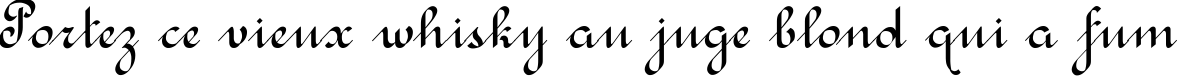 Пример написания шрифтом Rondo Calligraphic текста на французском