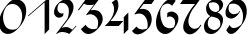 Пример написания цифр шрифтом Rondo Calligraphic